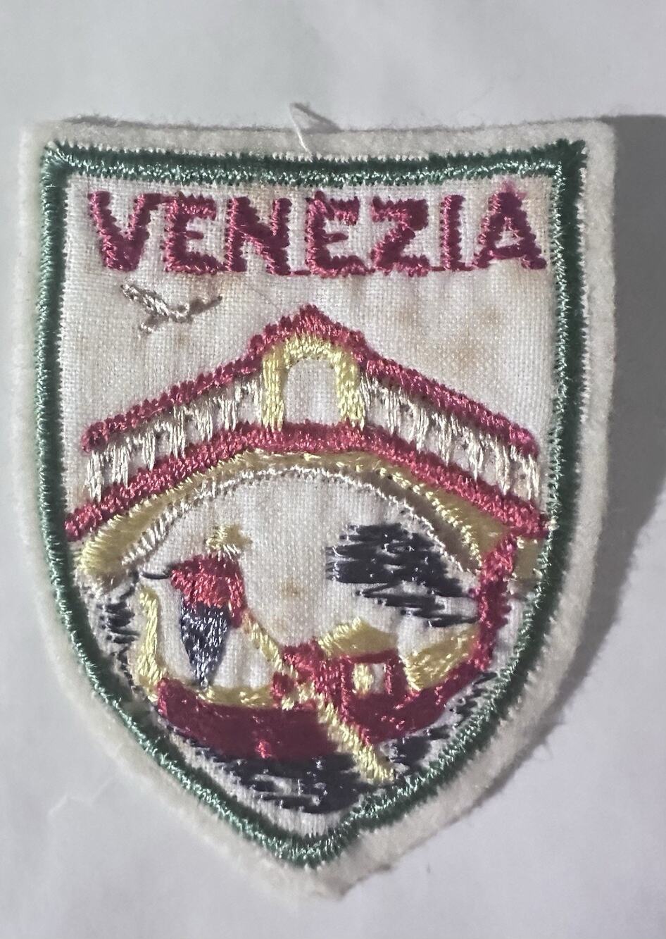 Vintage Venezia Italy Gondola Embroidered Souvenir Travel Patch Venice Italy P24